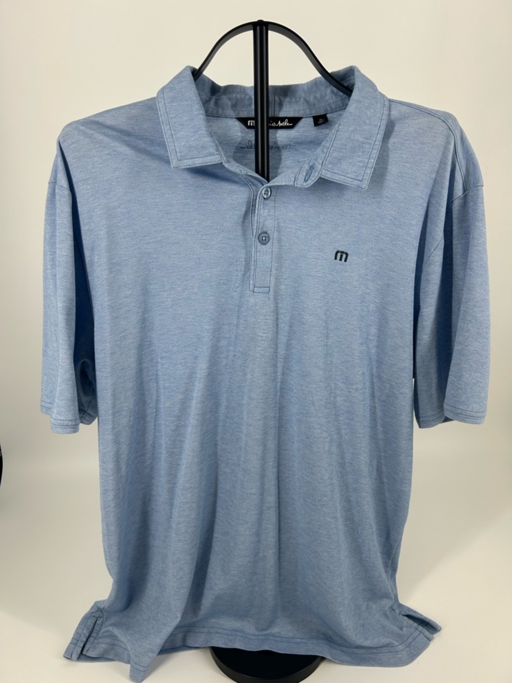 Travis Mathew Heathered Sky Blue Polo